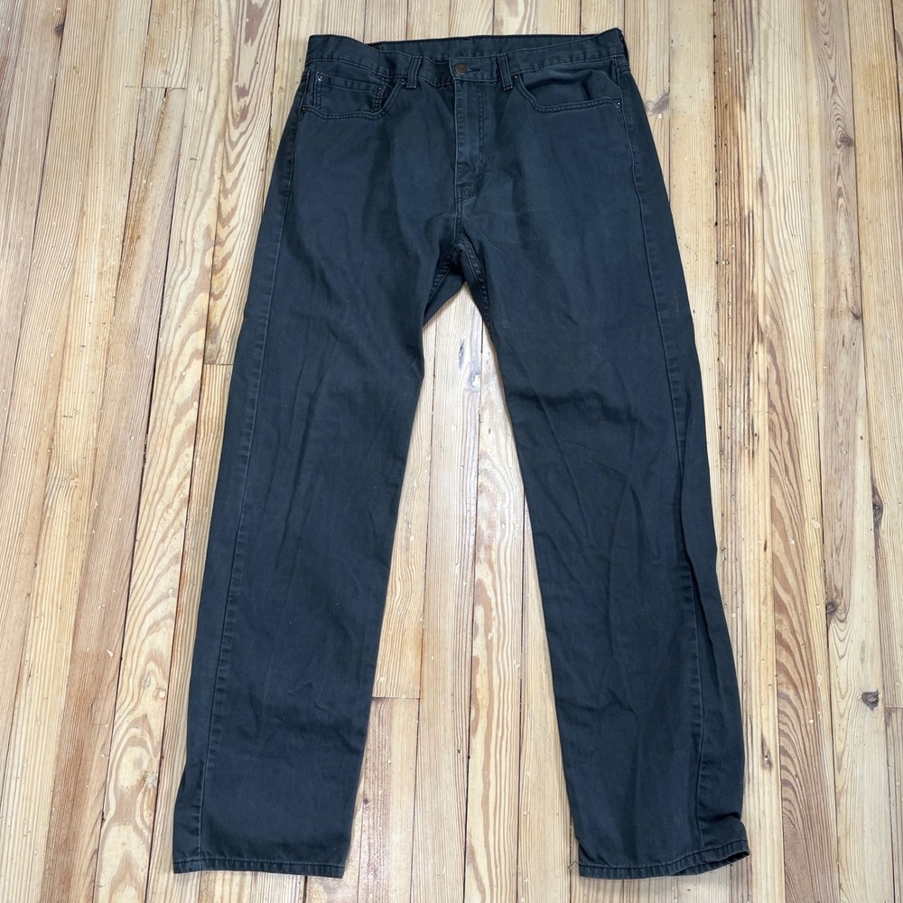 Levis 505 Mens Regular Fit Straight Leg Jeans Faded Black Denim W36‎ L34 Classic